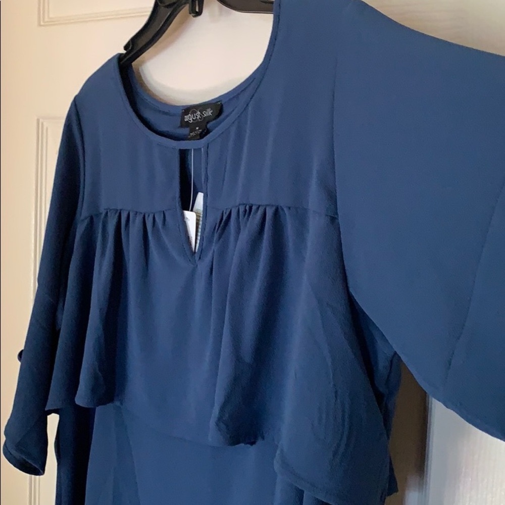 AUGUST SILK RUFFLE TOP - Picture 7 of 7